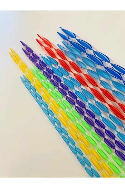 Lorin hobi Acrylic Wavy Skewers Set of 8 Pieces 35 Cm; Numbers 4-4.5-5-6-7-8-...