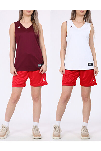 Evendi Reversible tank top, Burgundy/white