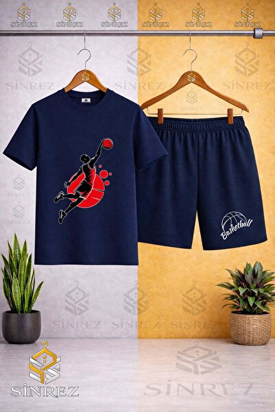 SİNREZ Tricou cu imprimeu RED HOOPER SYH cu guler rotund - Set pantaloni scurți