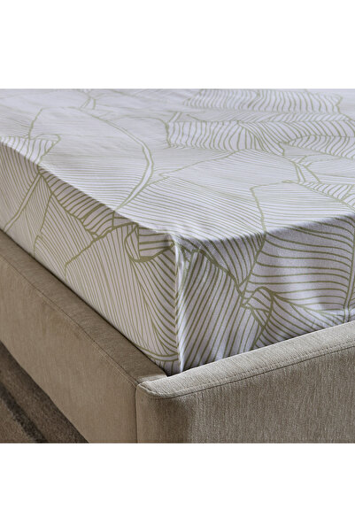 Home Box Malta-Sylva Printed Cotton Single Fitted Sheet - 90x200+33 cm