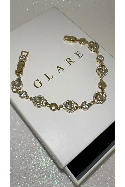 GLARE JEWELRY CO Heart Model Zircon Stone Stainless Steel cm Brand Bracelet 1...