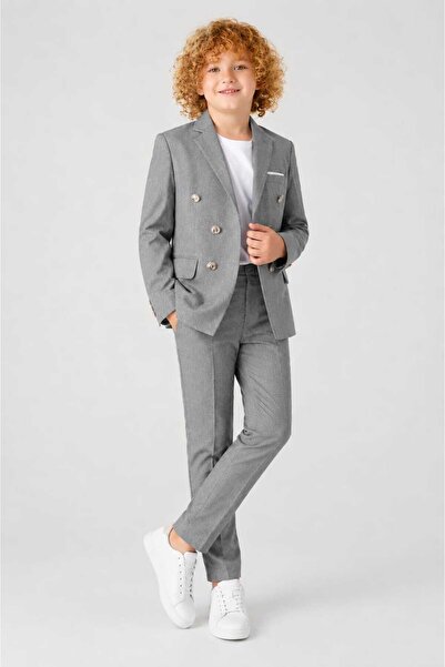 UmBaby Boy's Special Design Premium Double-Breasted Suit (T-Shirt-Jacket-Trunks)