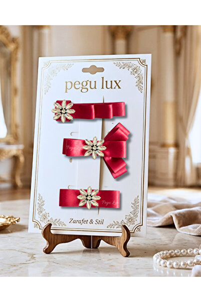 pegu baby collection 3-DELIČNA MALA MINI LUKS CRVENA SATINSKA KOPČA ZA TRAKU ...