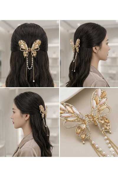 bacoss group Butterfly Sallantili Model Stone and Pearl Metal Clasp (Bc-1292)