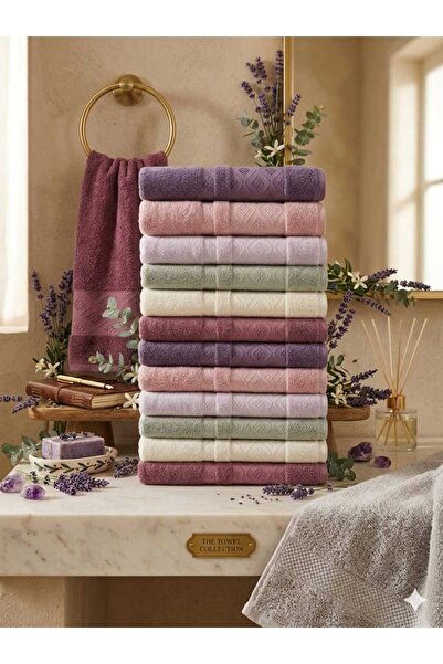 New Cotton Home Elmas 12-Piece 100% Natural Micro Cotton Cotton Hand, Face, a...