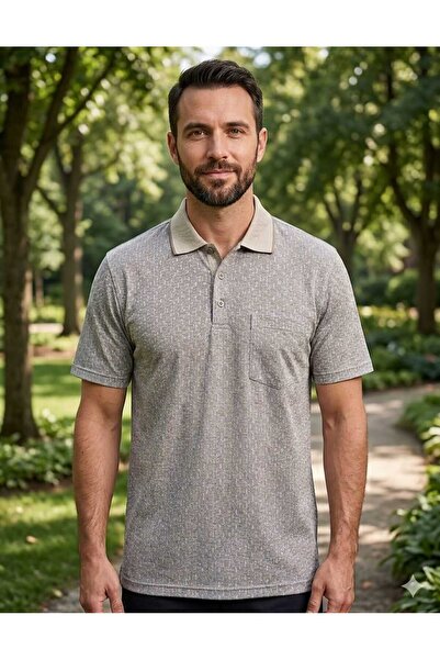 KMKkombin Tricou bărbătesc BABA cu croială clasică, buzunare, mărime mare, gu...
