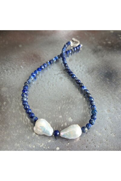 DRUZY Lapis lazuli and pearl necklace Royalty#98