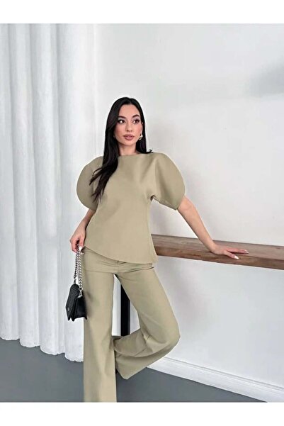 MODA DURAĞI Sirius asymmetric cut suit khaki