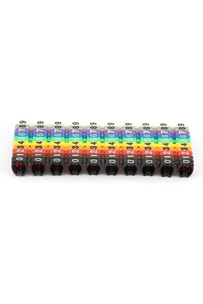 The Bros 150 PCS Cable Markers Colourful C-Type Marker Number Tag Label Siut ...
