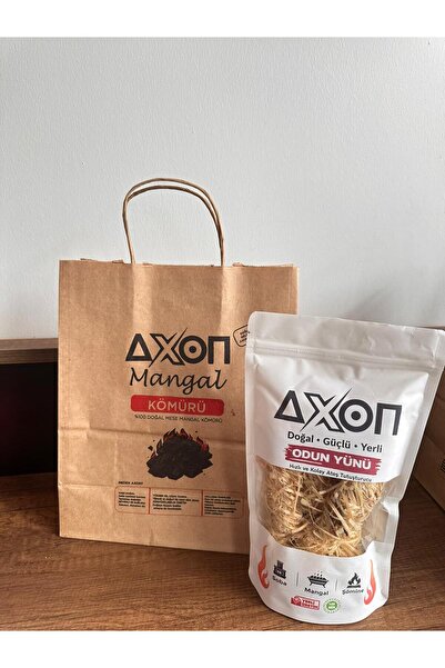 axon %100 DOĞAL MEŞE MANGAL KÖMÜRÜ 1 KG ve TUTUŞTURMALIK ODUN YÜNÜ