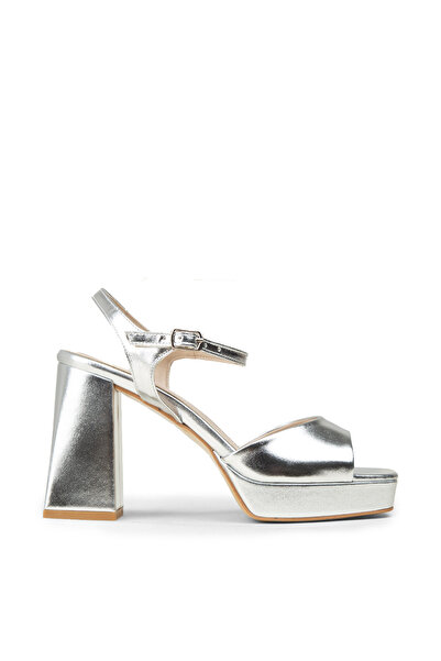 Deery Women's Silver Colored Platform Evening Dress Shoes