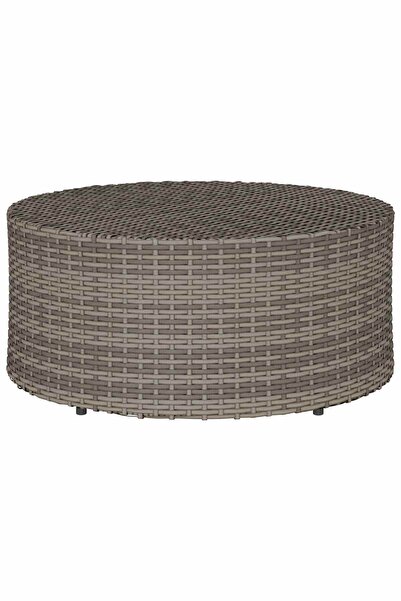 vidaxl Outdoor coffee table Grey Ø 68 x 30 cm polyrattan