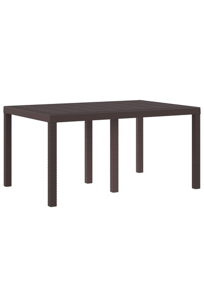 vidaxl Masă de Grădină Maro 150 x 100 x 73 cm poliratan