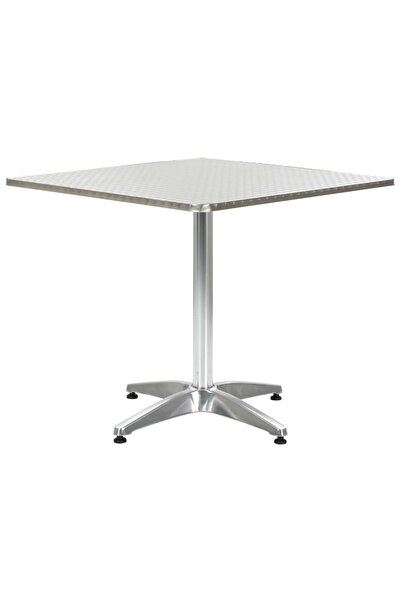 vidaxl Garden table, silver, 80 x 80 x 70 cm, aluminum