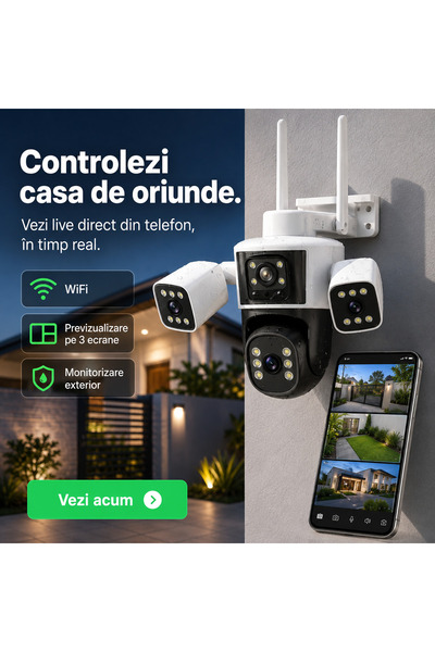 OEM White triple WIFI camera (RO-V02)