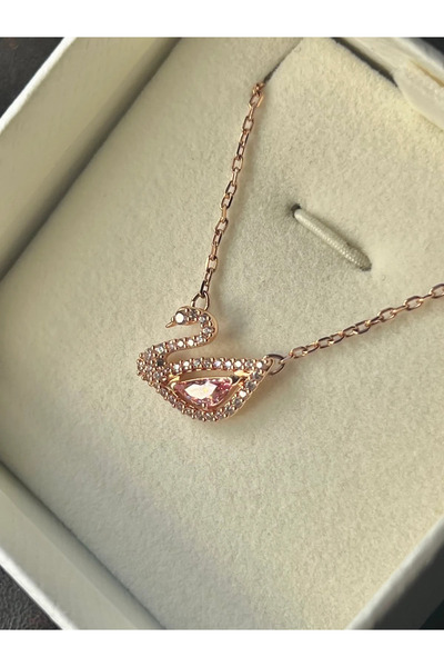 Dem Accessory Çelik | Rose Dancing Swan Kolye