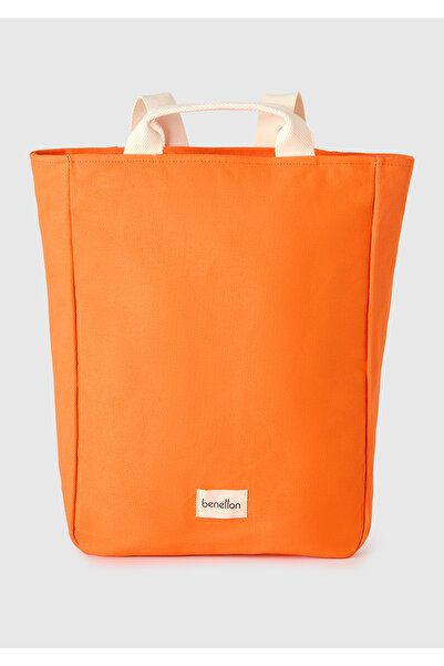United Colors of Benetton Unisex Orange Canvas Backpack