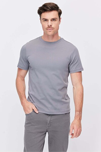 PAULMARK Tricou basic cu guler rotund pentru bărbați