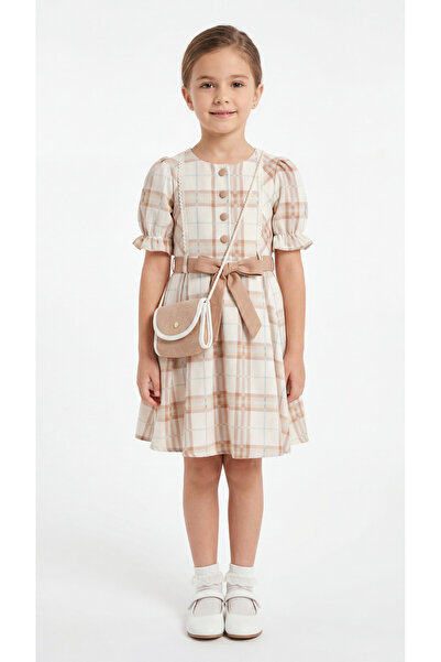 Mışıl Kids Girl's Dress with Buttoned Bag
