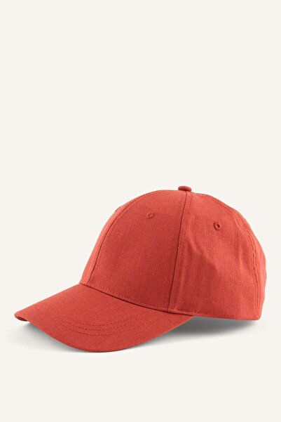 DeFacto Men's Basic Linen Blend Claret Red Cap Hat H5923Ax26Sm