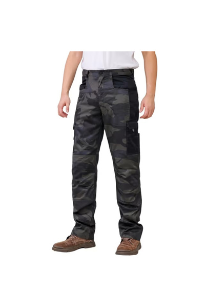 WORK IDEA Men's work trousers with multiple pockets, dark gray, 3XL