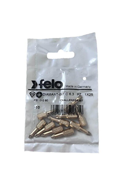 FELO Set de 10 biți, seria Diamantati, cu profil Pozidrive, C6.3, PZ1, 25mm