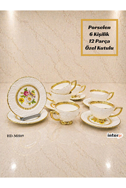 İnterlife Türk Kahvesi Fincan Takımı Otantik Misafirlik Kahve Takımı | Porsel...