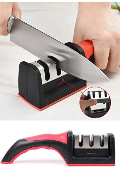 MEKs Professional Knife Sharpener 3-Angle Diamond Ceramic Steel Body Handheld...