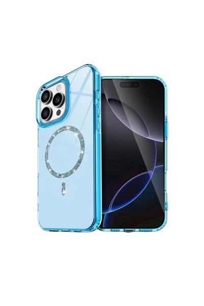 atastore2017 غطاء آيفون 14 برو ماكس لايف دايموند ماج سيف - أزرق