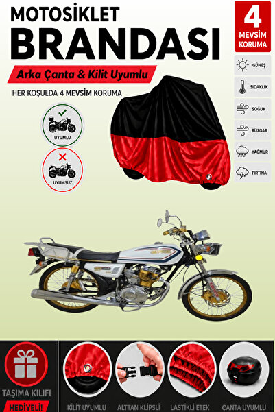 Cemku Double Black Top - Red Bottom, Rear Bag Compatible Kuba Cheetah 170F Mo...