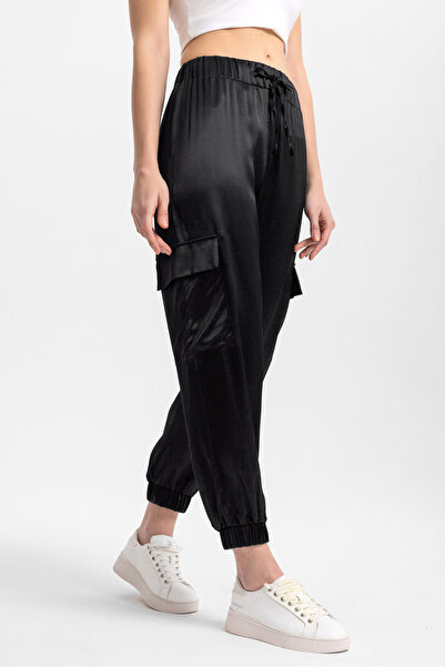 Evermade Cep Detaylı Saten Şalvar Pantolon