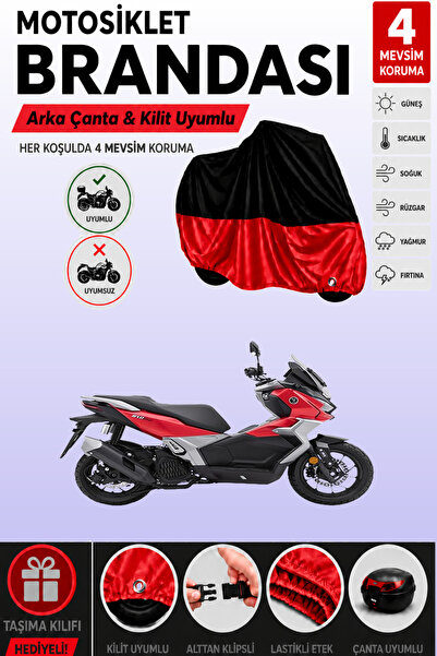 Cemku Double Black Top - Red Bottom, Rear Bag Compatible Voge Sr1 Motorcycle ...