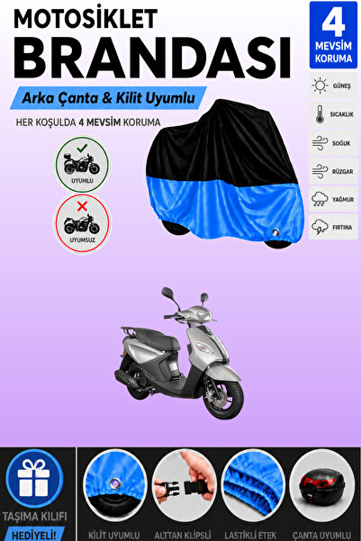 Cemku Double Black Top - Blue Bottom, Rear Bag Compatible Apec Ps5 Motorcycle...