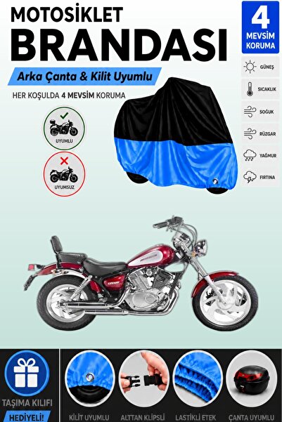 Cemku Double Black Top - Blue Bottom, Rear Bag Compatible Keeway Super Shadow...