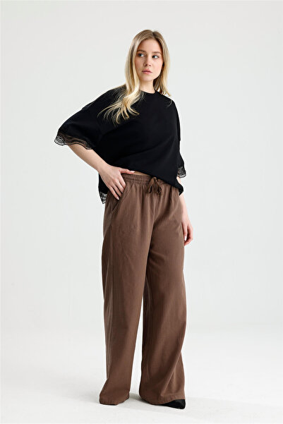 ROSE ARYA Coffee Washed Linen Trousers