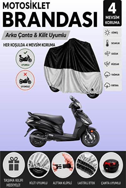 Cemku Double Black Top - Gray Bottom, Rear Bag Compatible Hero Dash Vx 110 Mo...