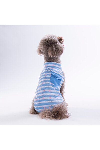 Pawstar Ocean Love Kalp Desenli Kedi Köpek Gömleği-Kedi Köpek Kıyafeti-Kedi G...