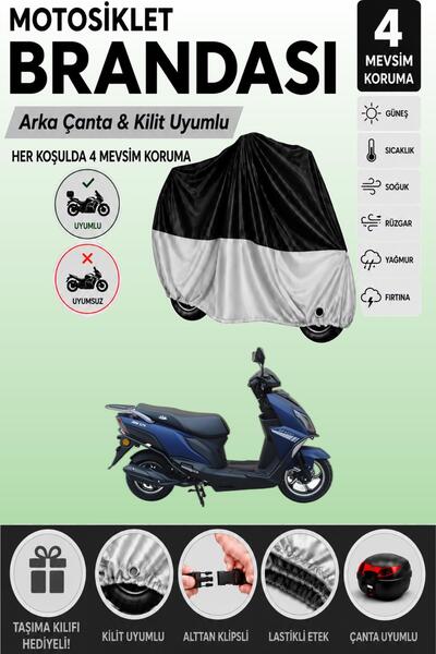 Cemku Double Black Top - Gray Bottom, Rear Bag Compatible Apachi Joy 125 Moto...