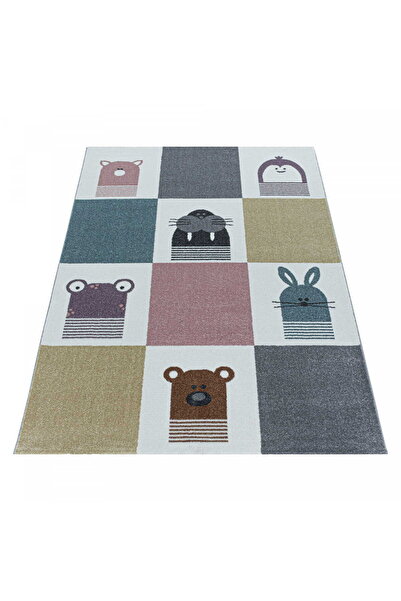 Ayyildyz Funny children's Rug , animal squares, 140 cm x 200 cm