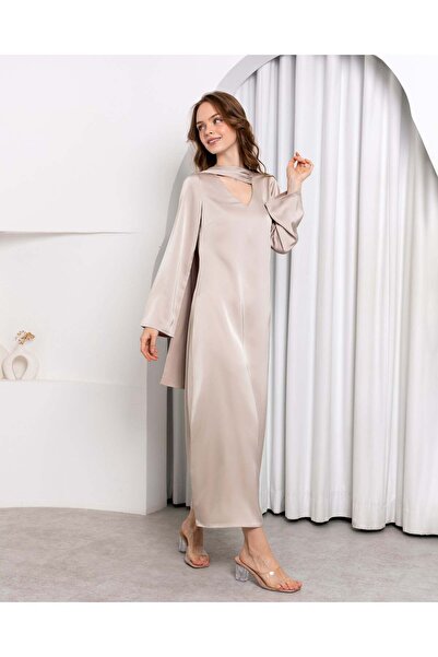 the desire wear Aura Stole Satin Dress – Ivory | Women's Evening Wear