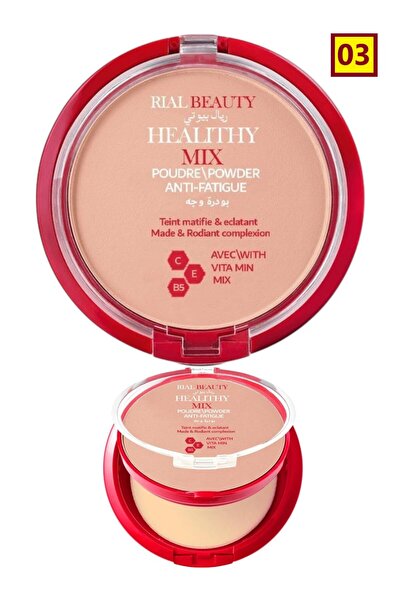 RIAL BEAUTY Powder Healthy Mix + Sponge 2 in 1 Matte Pressed Face Makeup Powd...