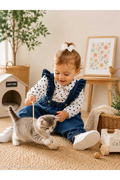 CROCODAYS Long Sleeve Girls' Baby Jeans (Jeans) Shirt and Salopet 2-Piece Set...