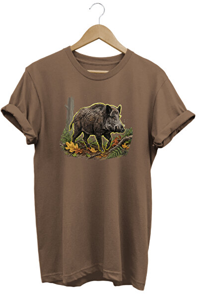 remonz Wild Boar Printed Land and Nature T-Shirt Outdoor Camping Wear