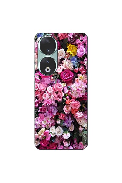 OEM Husa compatibila cu Honor 90 5G Silicon Gel Tpu Model Trandafiri Roz