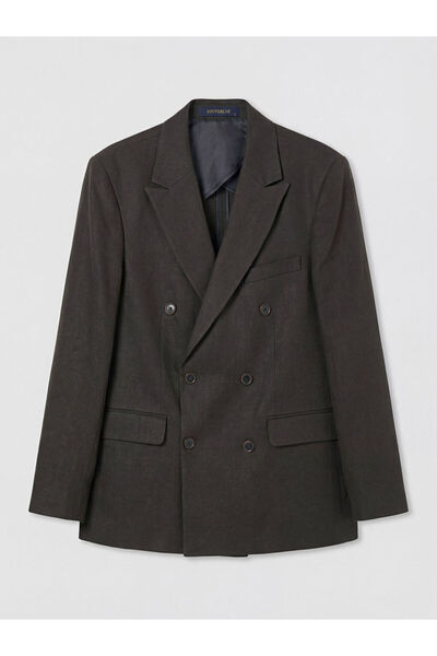 LC Waikiki Brown standard fit men's linen blazer jacket from güli̇s store