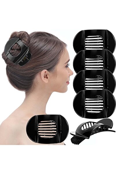 RC ROCHE ORNAMENT RC ROCHE 6 Pcs Flat Claw Hair Clips for Women Thick Hair Fr...