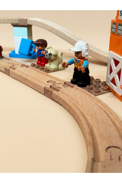 TrainEra Set Conectori 4x4 Train Era - 2 x Placa Duplo pentru Sine de Lemn