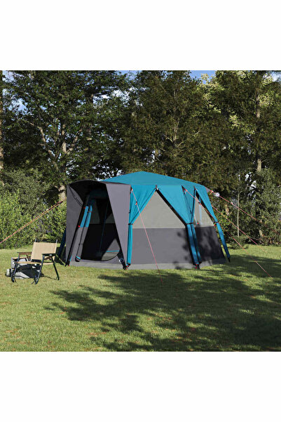vidaxl Cort pentru 6 persoane cu acoperis albastru 425 x 396 x 222 cm