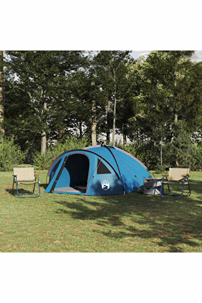 vidaxl Cort de Camping albastru 308 x 268 x 130 cm Poliester