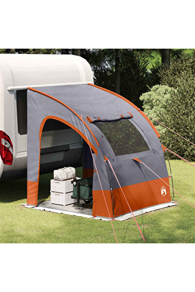 vidaxl Cort pentru hayon Gri si Portocalie 194 x 180 x 210 cm tafta